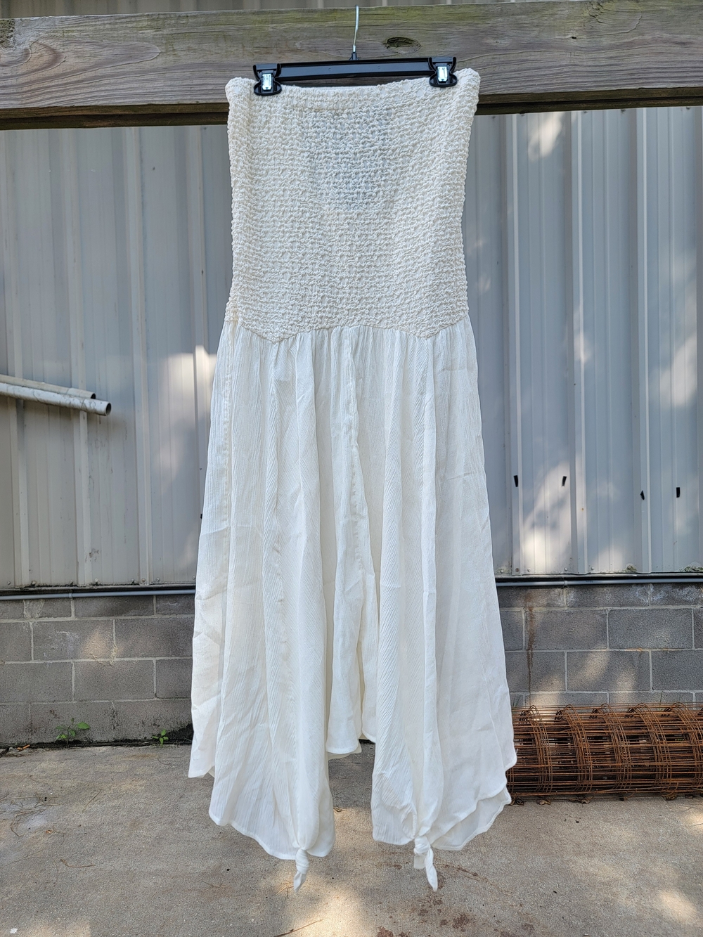 Anthropologie Strapless Smocked Maxi Dress Medium NWT